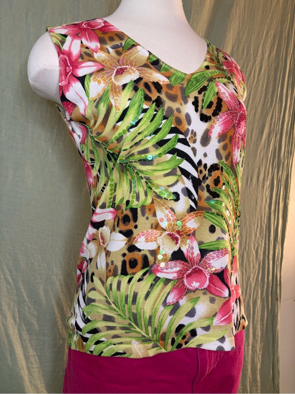 Multicolor Tropical Print Top with Sequins #y2k #zaralarssonstyle - Picture 4 of 9